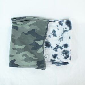 Aeropostale Green Camo + White & Blue Tie Dye Tube Top Bundle Womens Size XL